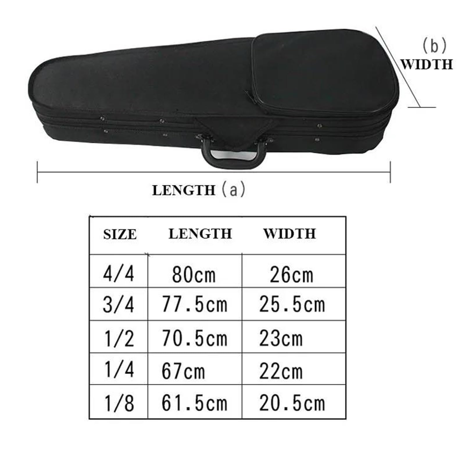 Accesorios Profesionales Violin Estuche Rígido De Espuma Triangular Para Violín 4/4 3/4 1/2 1/4 Y 1/8 Accesorio Profesional(3/4)