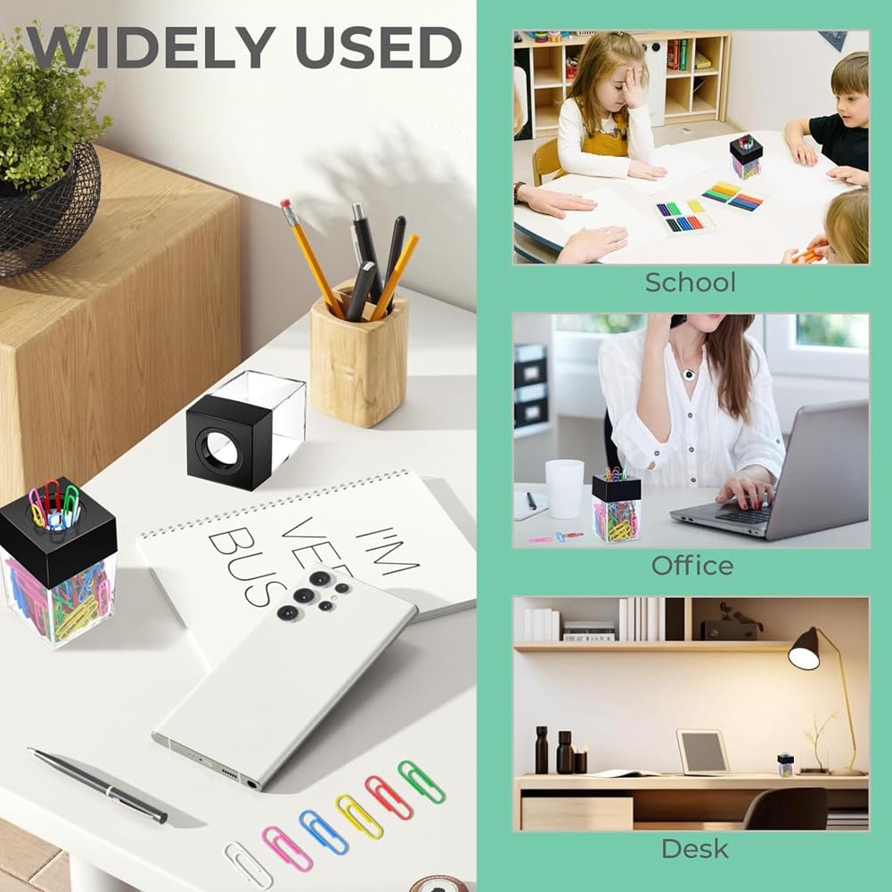 Tskcvy 6 Pack Magnetic Paper Clip Holder Paper Clip Holder Black Paperclip Holders for Desk Paper Clip - Image 2