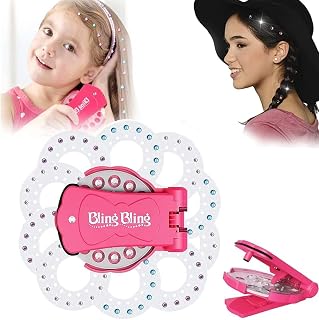 Hair Bedazzler Kit with 180 Hair Gems, Bling Bling Gem Machine, Hair Gem Stamper, Glam Bling Styling Tool for Girls Kids Hair, Fashion Anything