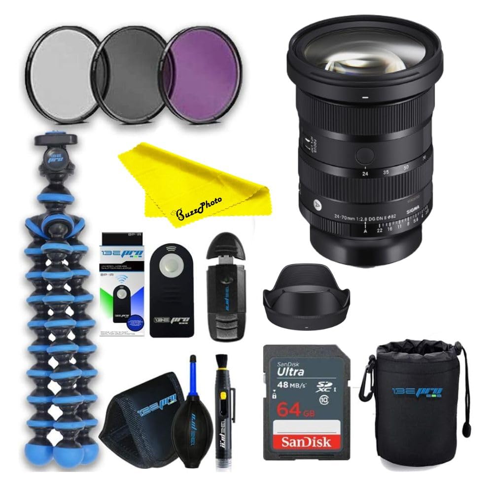 Sigma 24-70mm f/2.8 DG DN II Art Lens for Sony E Plus Buzz Photo Pro Bundle