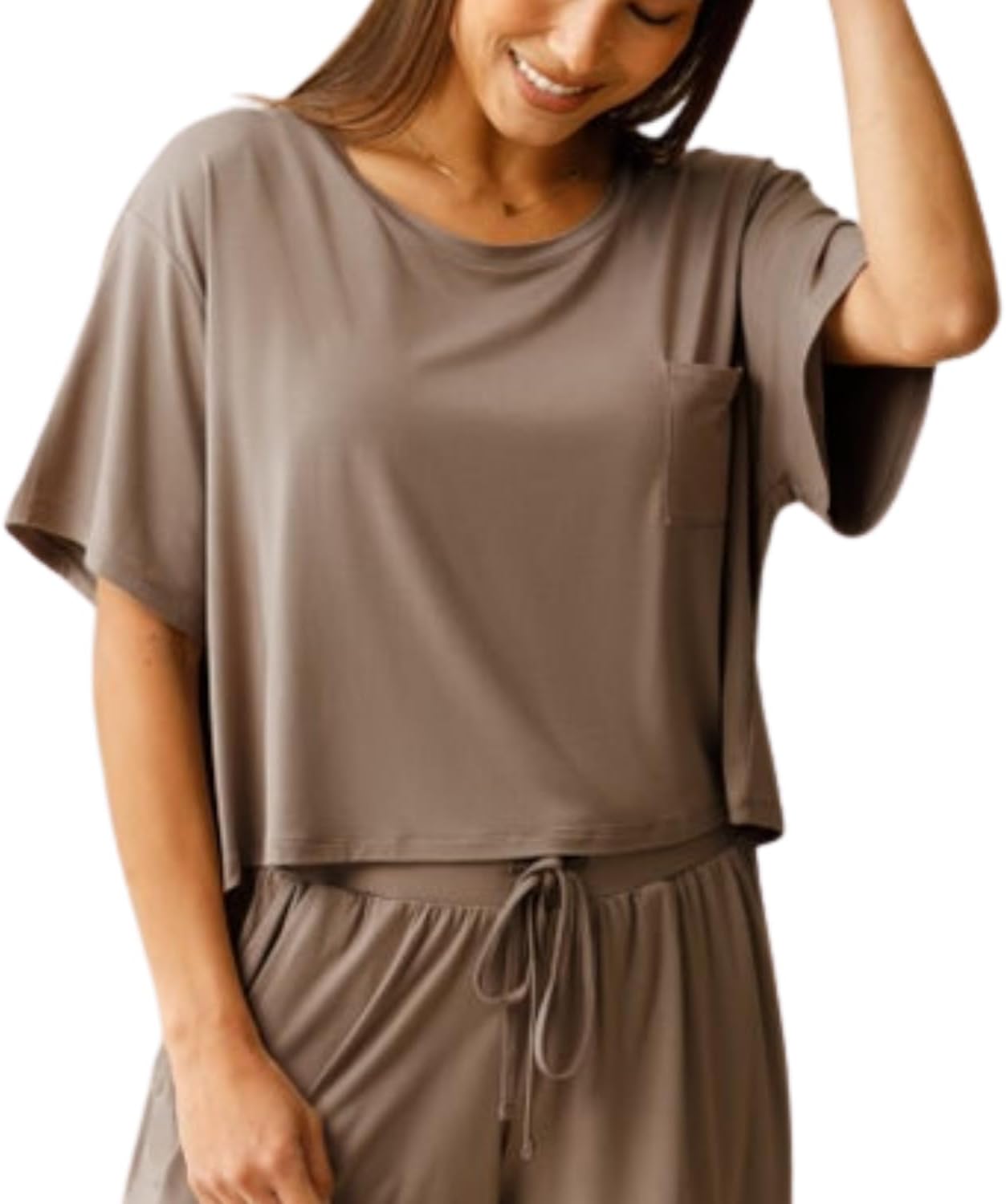 Kindred Bravely Aria Casual Cropped Short Sleeve Maternity Top | Nursing Shirts for Breastfeeding