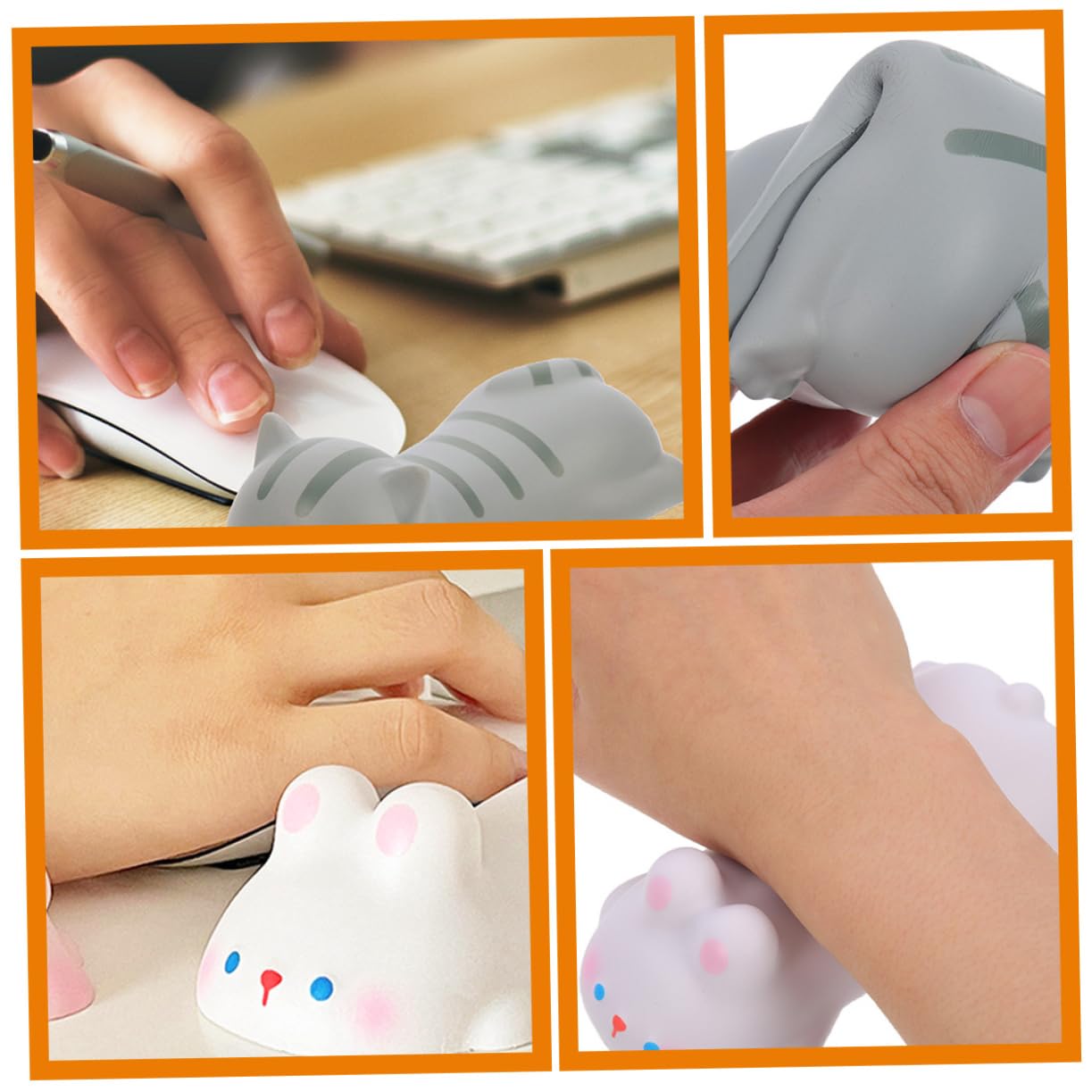 Lurrose 4 Sätze Cute Mousepad Niedliches Mauspad Armlehne Handgelenkstütze Für Das Büro Gaming- Ergonomisches Handballenauflagepolster Geschmeidiges Mauspad Harz 2 Stücke * 4
