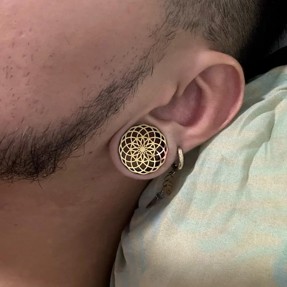 Vankula Ohr Flesh Tunnel Double Flared Plug Hohl Edelstahl für Gestreckte Expander Ohrpiercing 8mm bis 19mm
