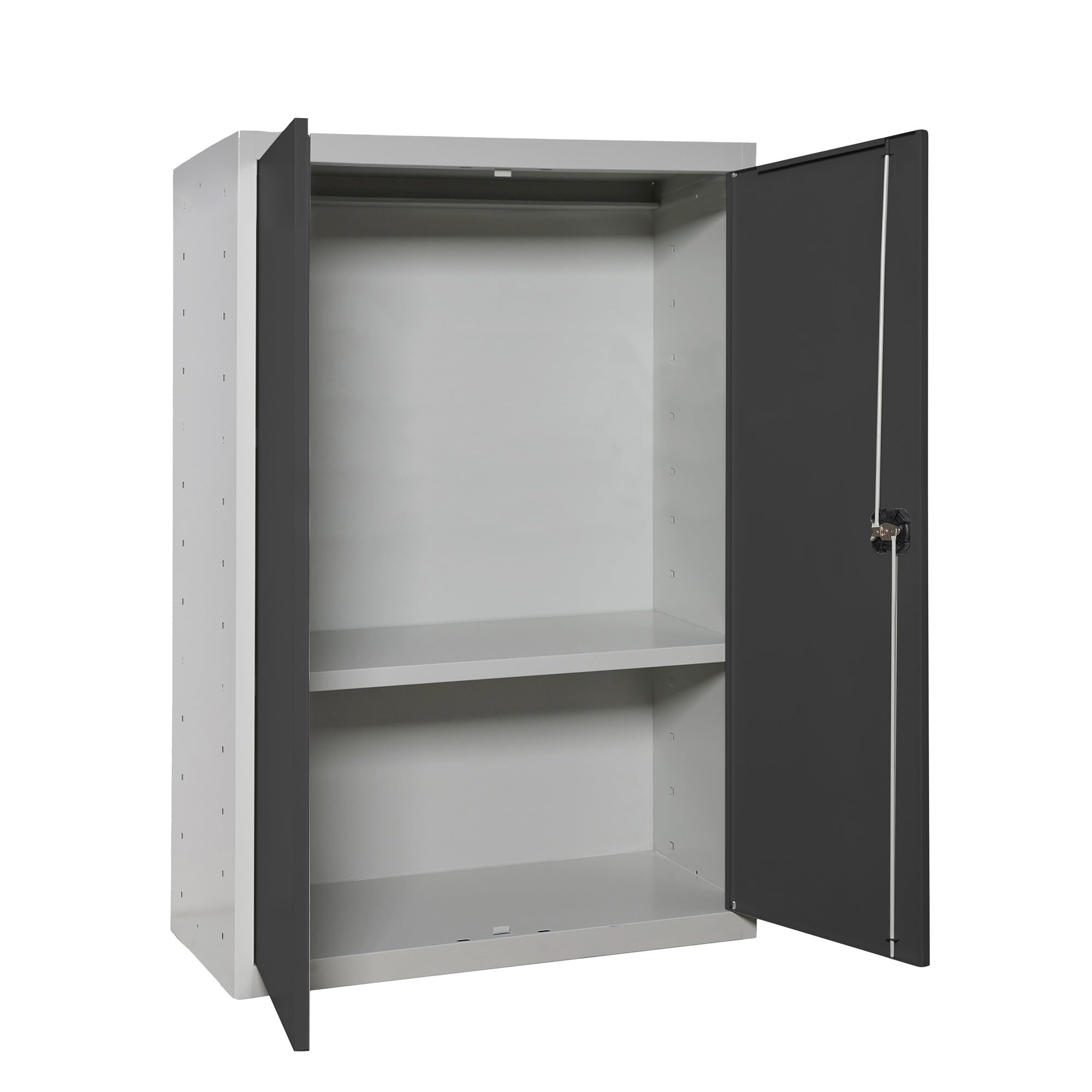 Simon Rack Armario Metálico Garaje 900x800x400 mm - Simonlocker | 2 Puertas, 1 Estantes, Incluye 2 Llaves, Gris/Antracita, Pintura anticorrosión
