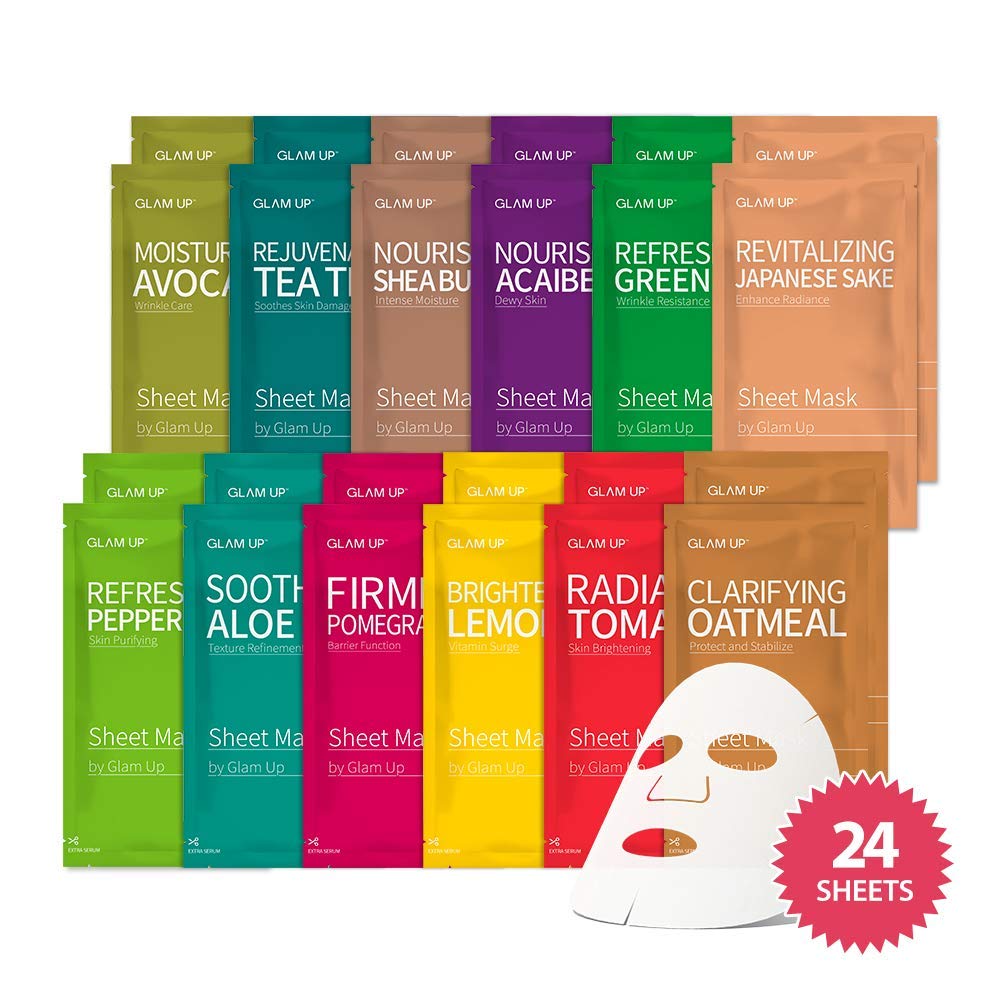 Buy GLAM UP Facial Sheet (24 Sheets) Face s Skincare, Hydrating Face