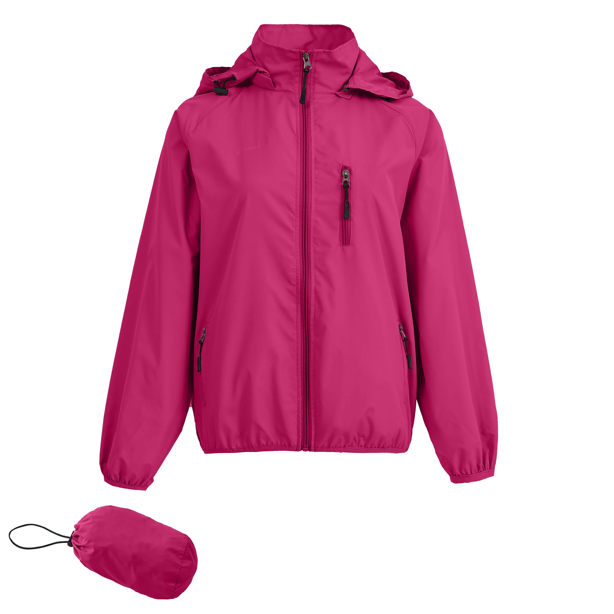 Spmor Women's Lightweight Waterproof Jacket Packable Windbreaker Running Coat
