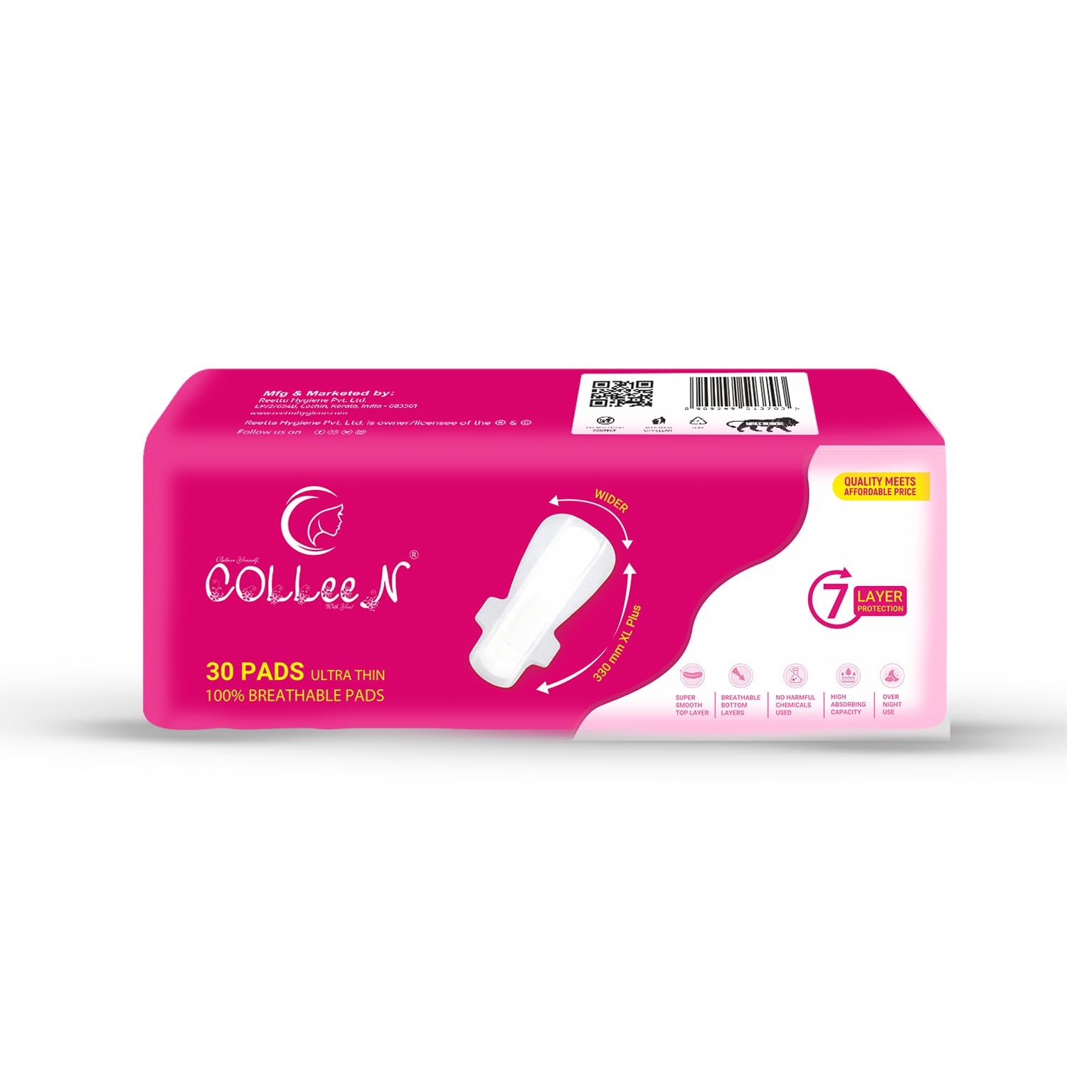 Colleen Ultra Breathable sanitary Napkin XL+ 330mm Night Use 30 Pad || heavy flow sanitary pads |Non Toxic pad (B0B675JNZF) Amazon Price History, Amazon Price Tracker