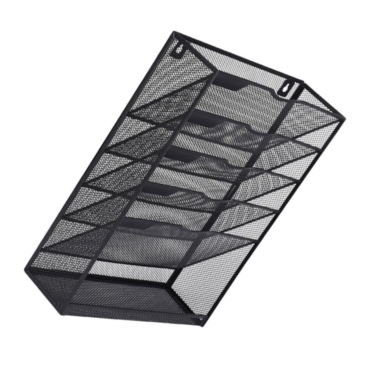 Organizador de Pared Vertical para Archivos, Metal Negro, Malla