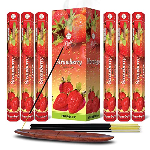 Flute Strawberry Incense Sticks 20 Sticks/Tube, 6 Tubes/Box Total Sticks 120 #TOP1
