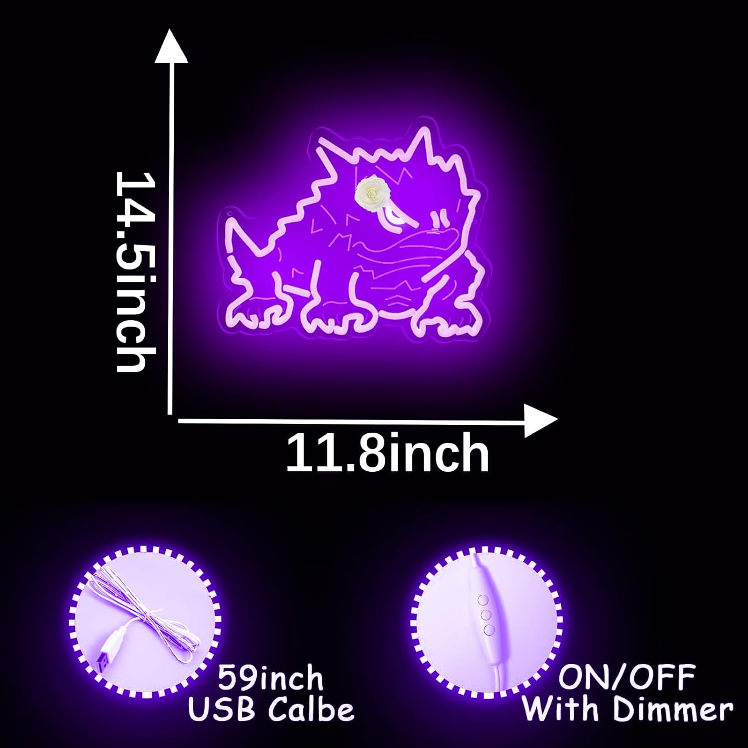 Frog Football Neon Signs for Wall, Dimmable University Frog Neon Lights for Man Cave,Bedroom,Game Room Decor, LED Neon Signs Bar Club Party Decor