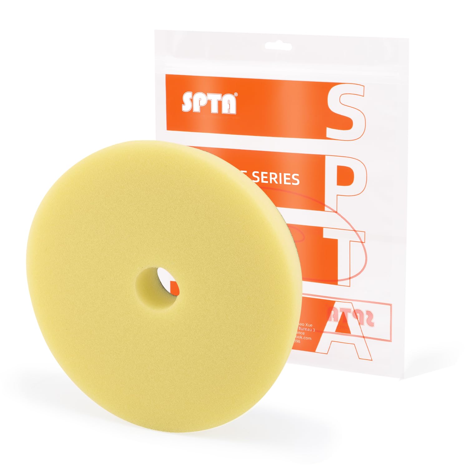 SPTA Yellow T80 High-Cut Foam Polishing Pad, 1Pc 6.5 Inch Buffing Polishing Pads for 150mm Backing Plate Compound Buffing Sponge for Car Buffer Polisher Compounding, Polishing and Waxing -FPBFS6Y