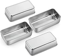PPCHEF Stainless Steel Loaf Pan Set, 9x5 Inch 4-Pack Bread Pans for Meatloaf, Lasagna, Cake - Healthy Non-Toxic, Oven Safe, Easy Clean