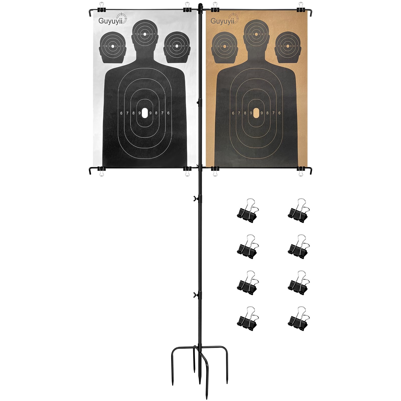 Guyuyii Adjustable Paper Target Stand for Shooting Range with 8 Clips