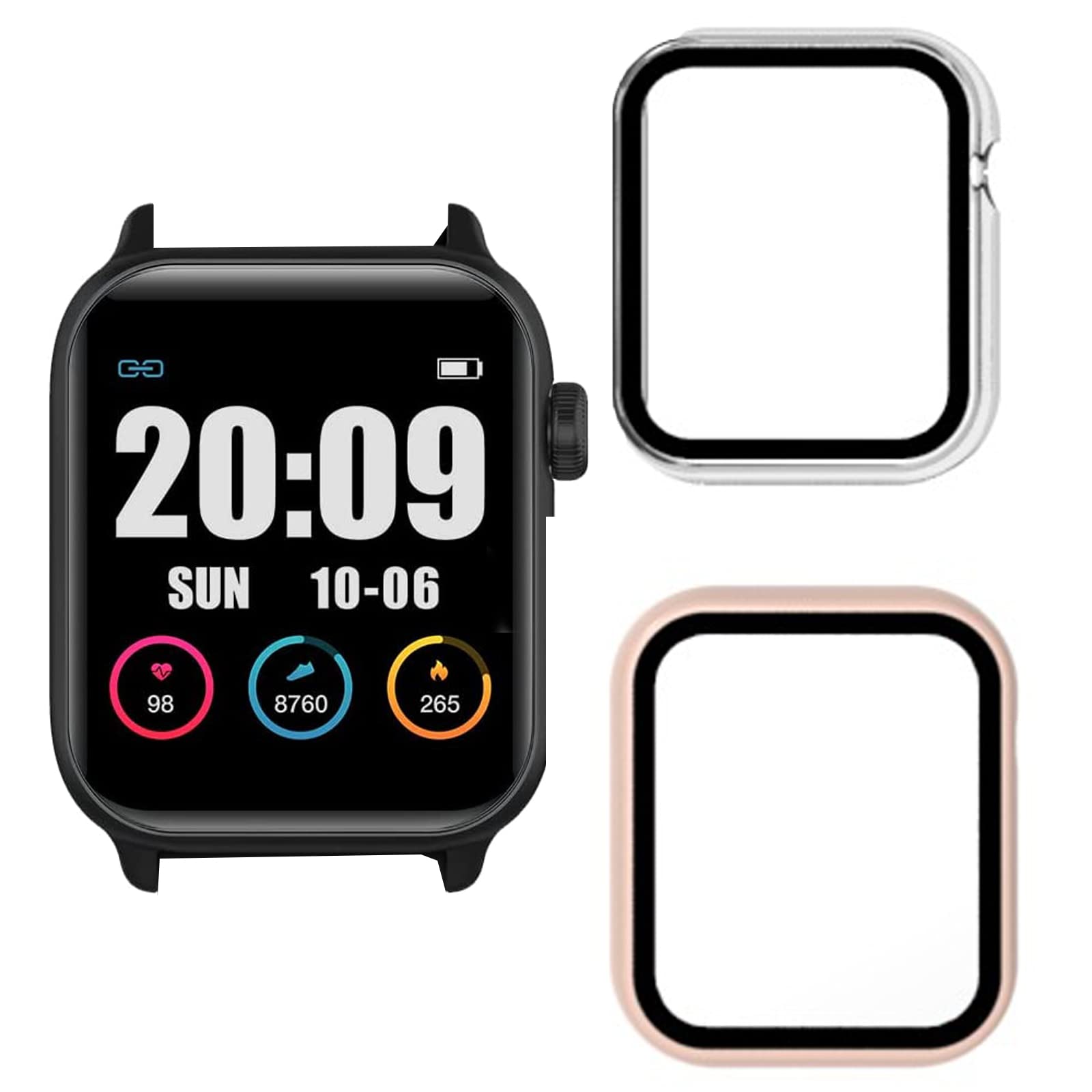 Onetuo Protective Case for XPLORA XMOVE Smartwatch, Hard PC Case with Glass Screen Protector Compatible with XPLORA XMOVE Smartwatch (Transparent + Pink)