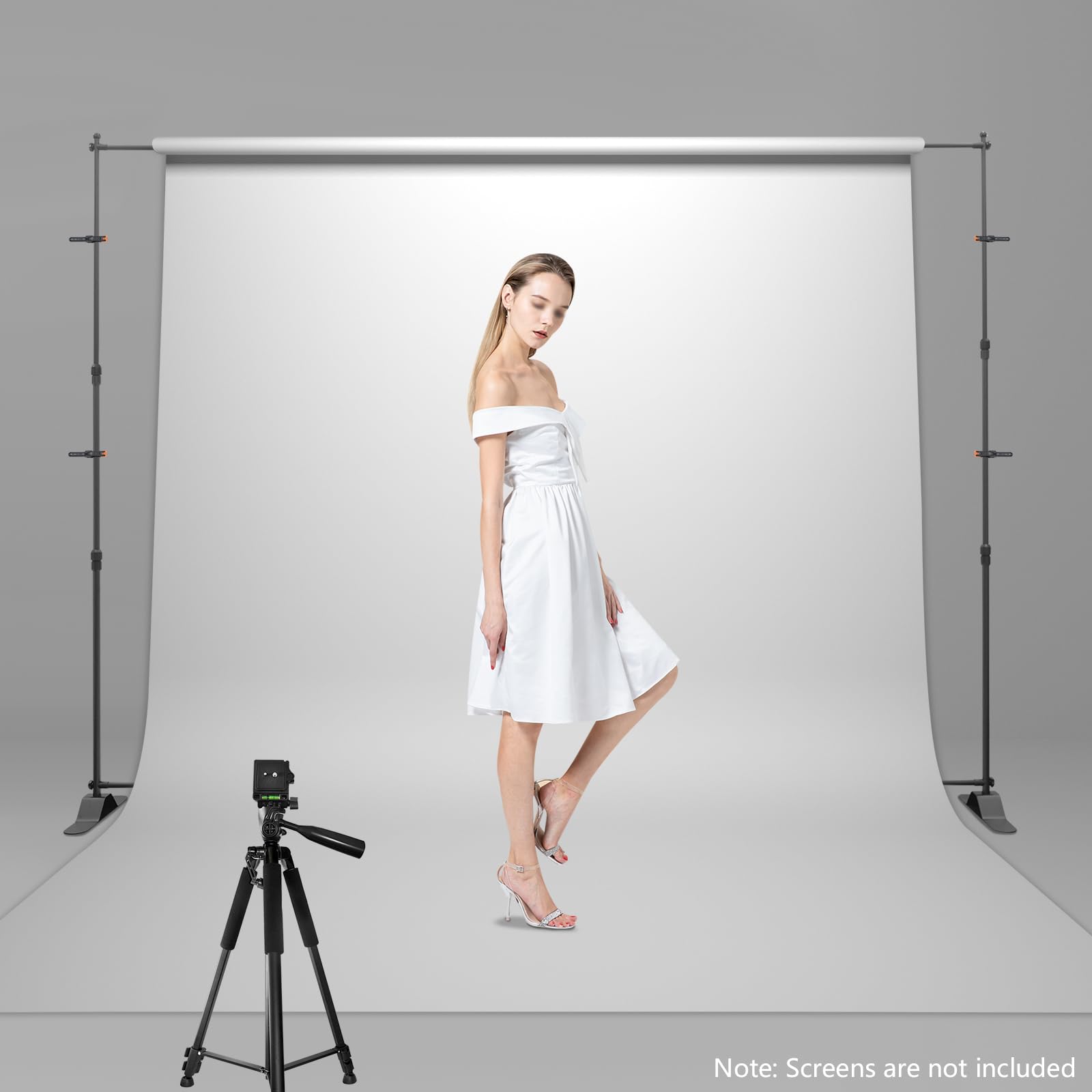 Soporte de fondo para fotos, 3,3 x 2,6 m, sistema de fondo ajustable con 4 pinzas de fondo para estudio fotográfico, retrato, fotografía de producto