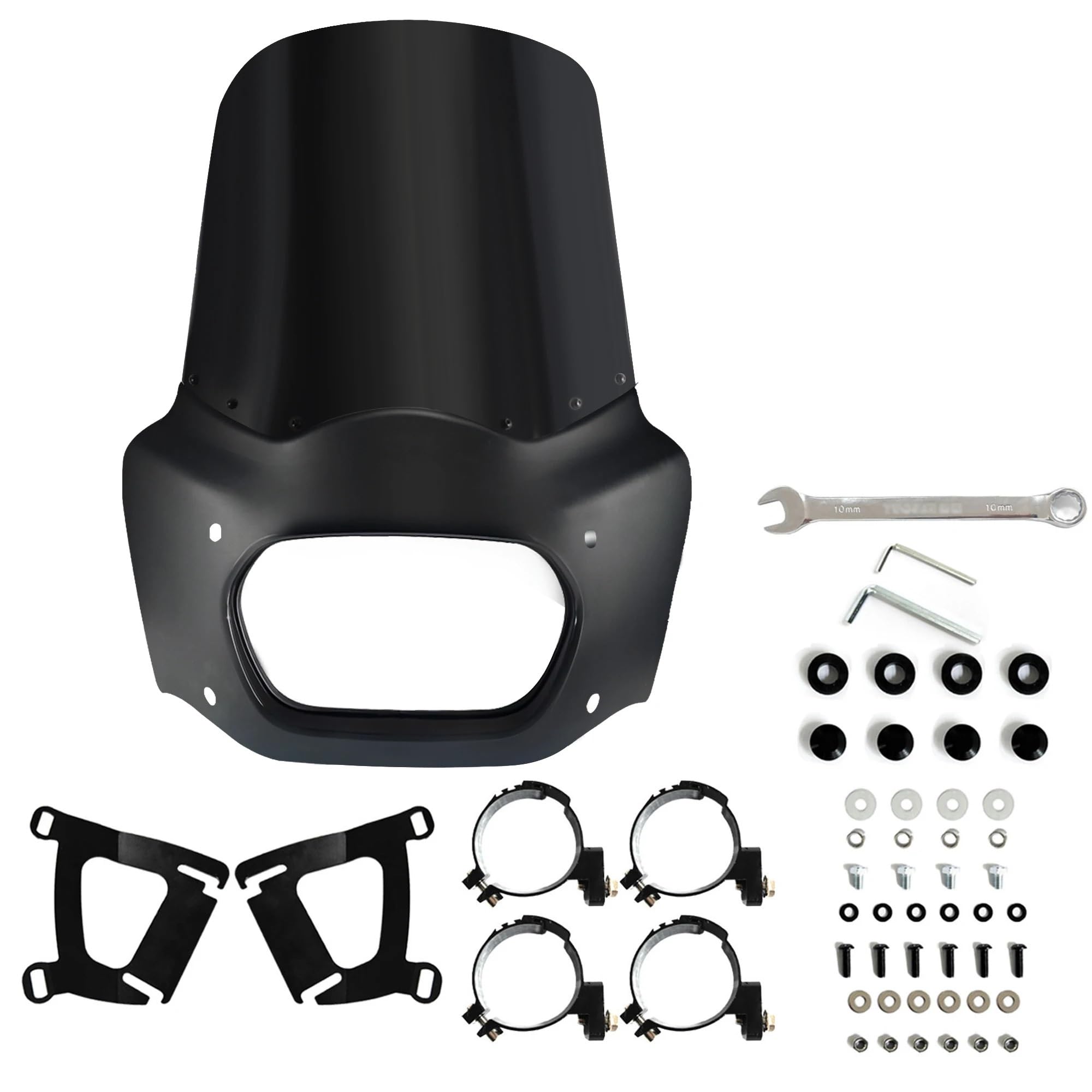 DGHBNP Motorbike Cowls Fit For Ha&rley Softail Fat Bob FXFB 2018-19 FXFBS 2018-2024 Fairing 15" Windshield Motorcycle Front Fairing Hump Tail Fairing(15inch Dark Smoke)