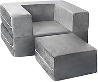 Vista 7 de Milliard Sofá para Niños - Sofá Modular para Niños Pequeños y Bebés, Muebles de Sala de Juegos/Dormitorio (Negro) con Almohada Adicional