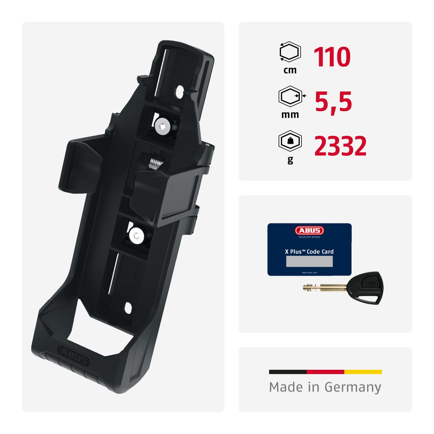 ABUS Bordo Granit XPlus 6500 SH folding lock with bracket