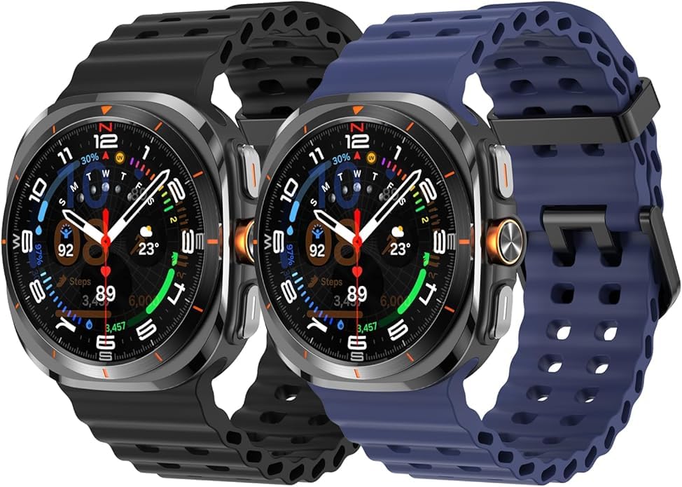 See full amazon price history chart for Meyaar 2-Pack Ocean Silicone Sport Bands For Samsung Galaxy Watch Ultra 47MM Band, Adjustable Breathable Soft Waterproof Strap For Galaxy Watch 7 Ultra (Blue/Black) Meyaar 2-Pack Ocean Silicone Sport Bands For Samsung Galaxy Watch Ultra 47MM Band, Adjustable Breathable Soft Waterproof Strap For Galaxy Watch 7 Ultra (Blue/Black) (B0DFDGNYVG) Amazon Price History, Amazon Price Tracker