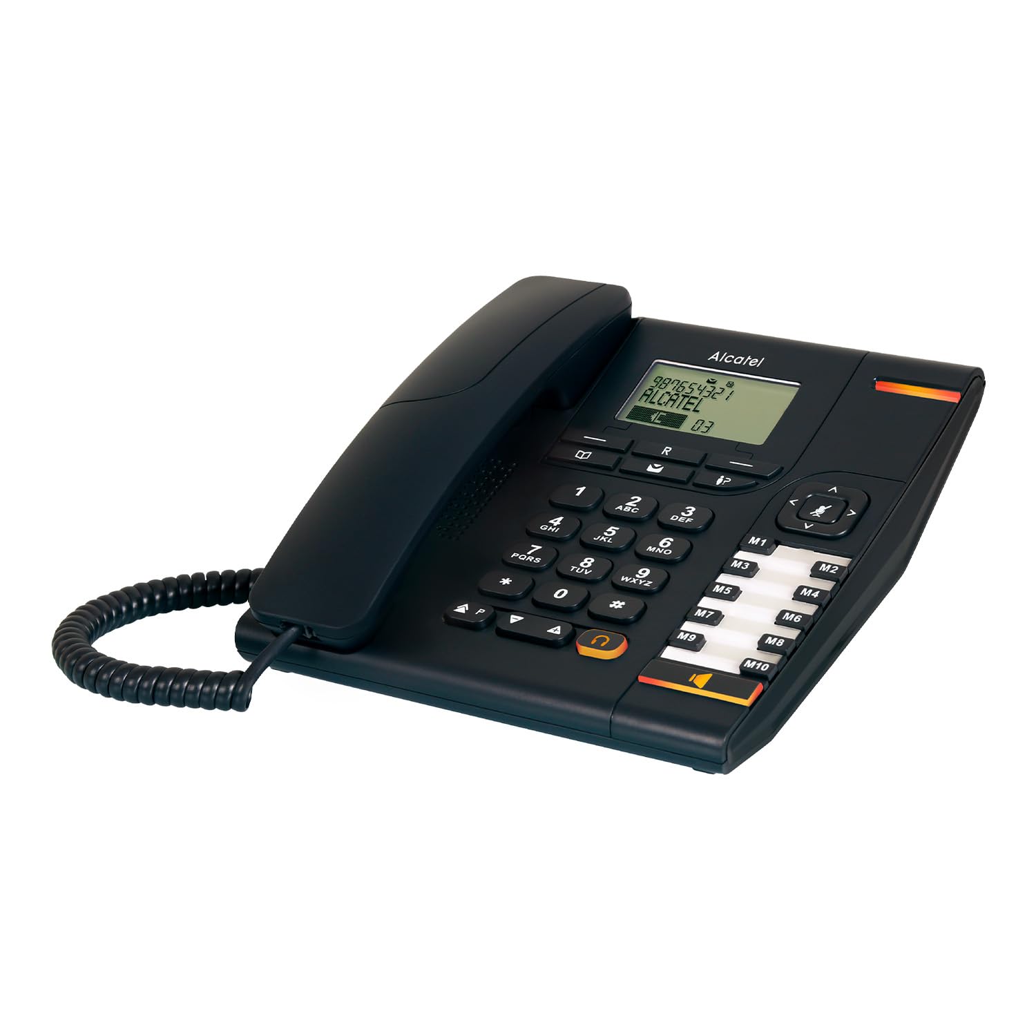 ALCATEL Temporis 880 PRO - Téléphone Fixe Filaire Professionnel - Bibloc - Grand Écran Alphanumérique - Indicateur Lumineux - Volume Réglable - Touche Rappel & Mute - 10 Mémoires Directes - Noir