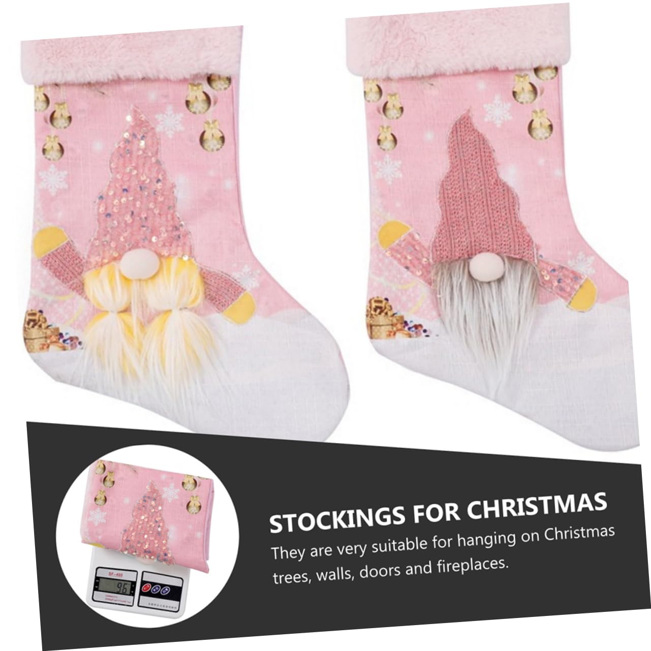 Alipis 3 Juegos Calcetín De Navidad Iluminado Medias De Navidad Decoraciones Árbol De Navidad Media De Navidad Calcetines Navideños Brillantes Rosa Lino De Imitación 2 Piezas * 3