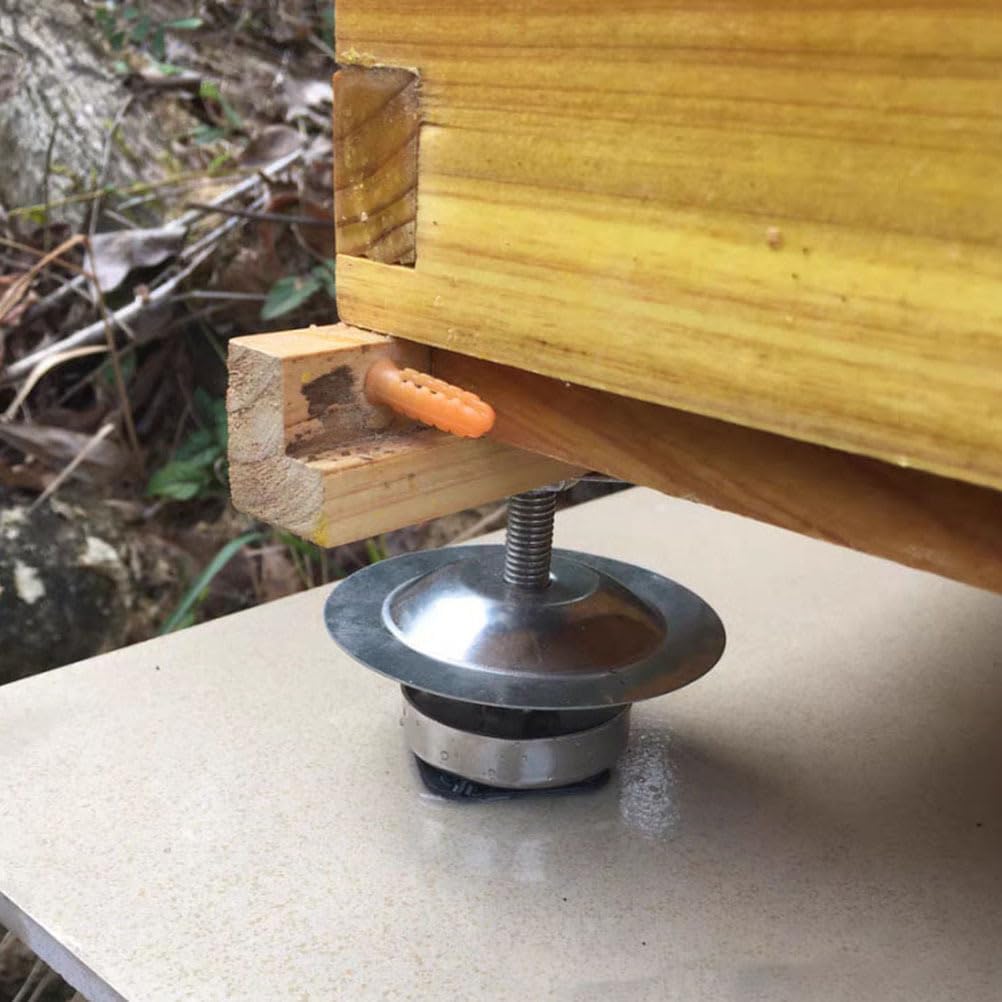 OSALADI Beehive Feet Tool 4 Pcs Stainless Steel Beehive Stand Base for Outdoor Garden Farm Beekeeping Accessories 3.26X3.26X2.75In