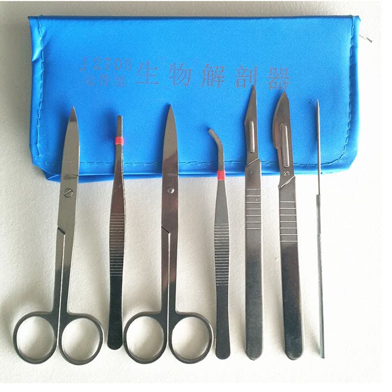 4pcs or 7 pcs/Set Dissector Microscope Dissecting Tool kit for Specimen Making Microscope Parts & Accessories Stainless Steel (7)
