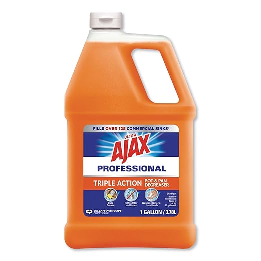AJAX Ultra Professional Triple Action, Pot & Pan Degreaser, Orange, 1 Gallon