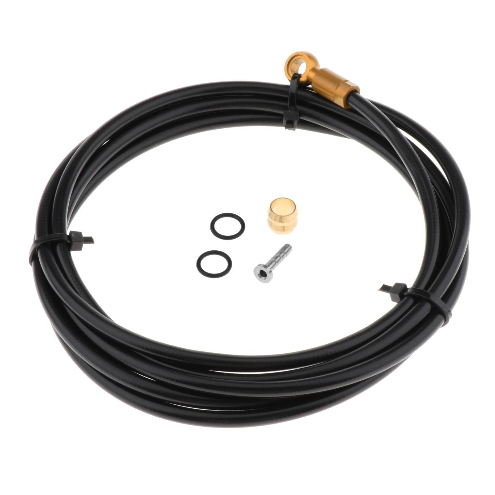 Hydraulisches Scheibenbremsschlauch-Set für Fahrräder, mit Oliven-Einsatz-Anschluss, Gold, 2 m, 5 Stück