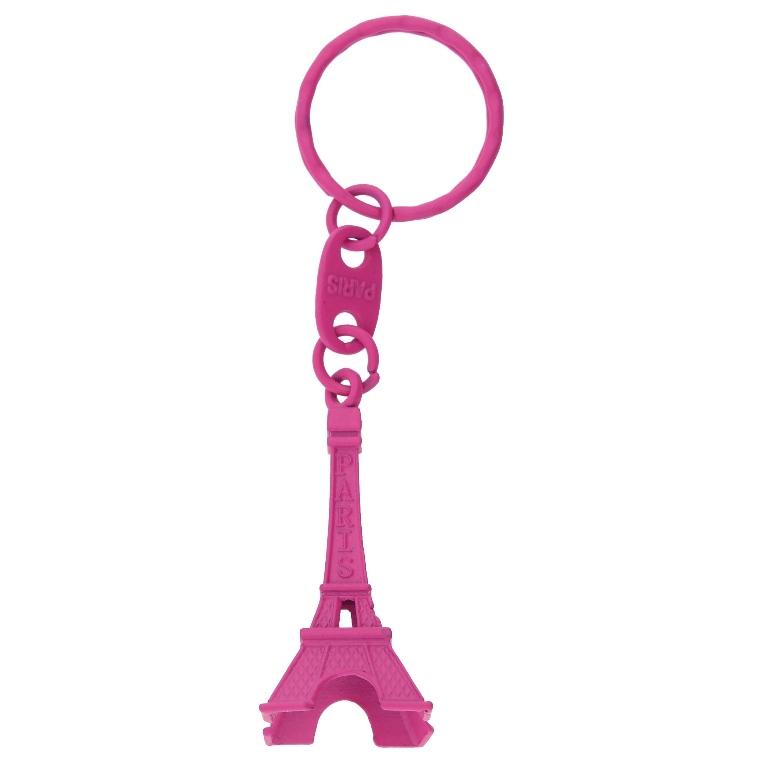 Oleanderhof Unisex Pink Eiffel Tower Keyring In - Paris Keepsake - Paris Travel - France Holiday - Mini Eiffel Tower, S