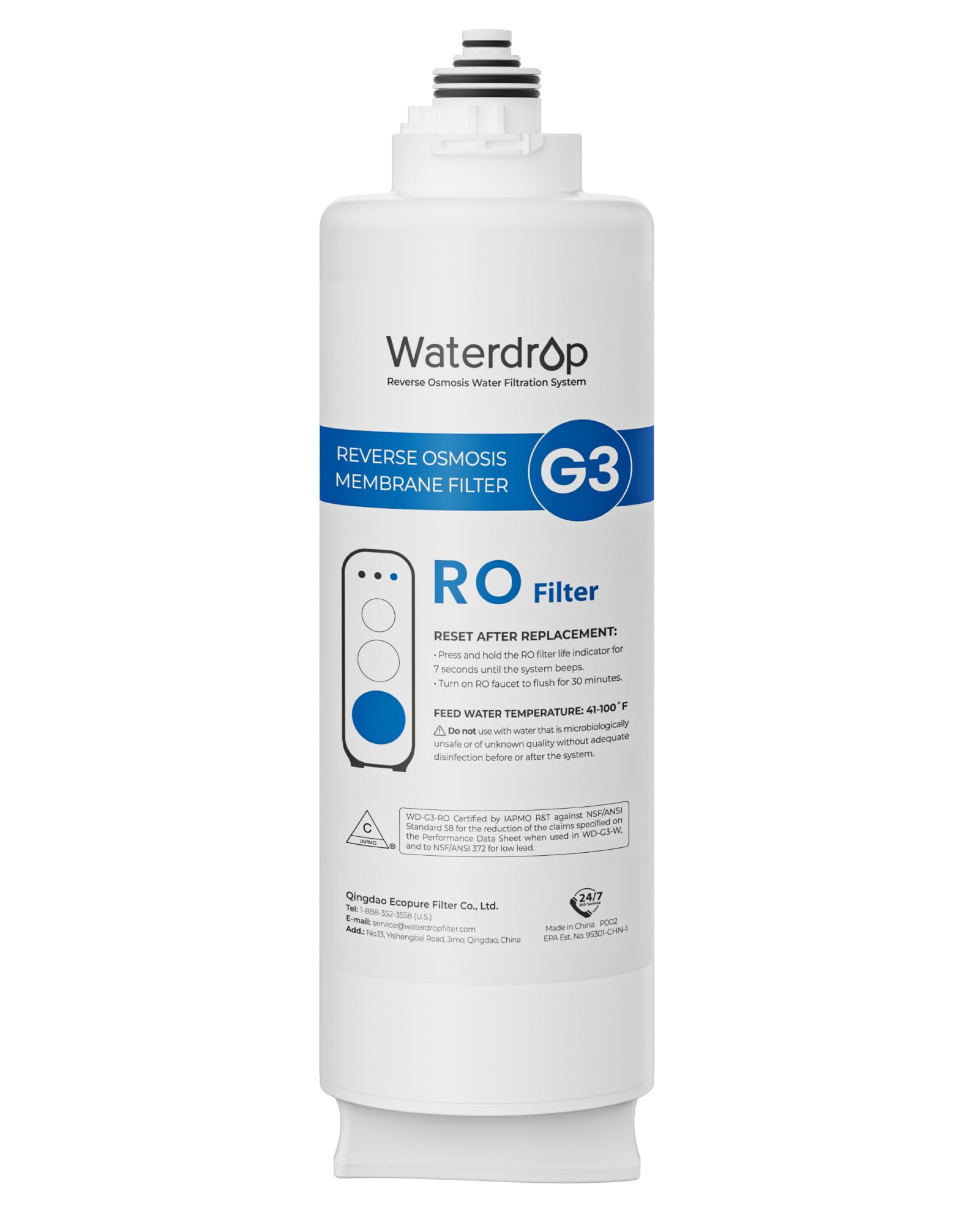 Waterdrop G3-N2RO Filter, Replacement for G3-W 400 GPD RO System