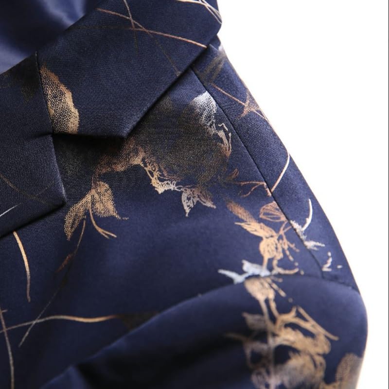 Suit Slim Fit Printed Dress, Business Casual Single Breasted Top4