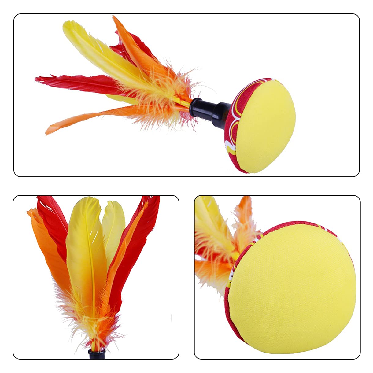 Volant De Main En Néoprène Pour Plage, Jeu De Balle Plume Chinois, 24x8 Cm, Coloris Variés, Pour Famille Et Fitness