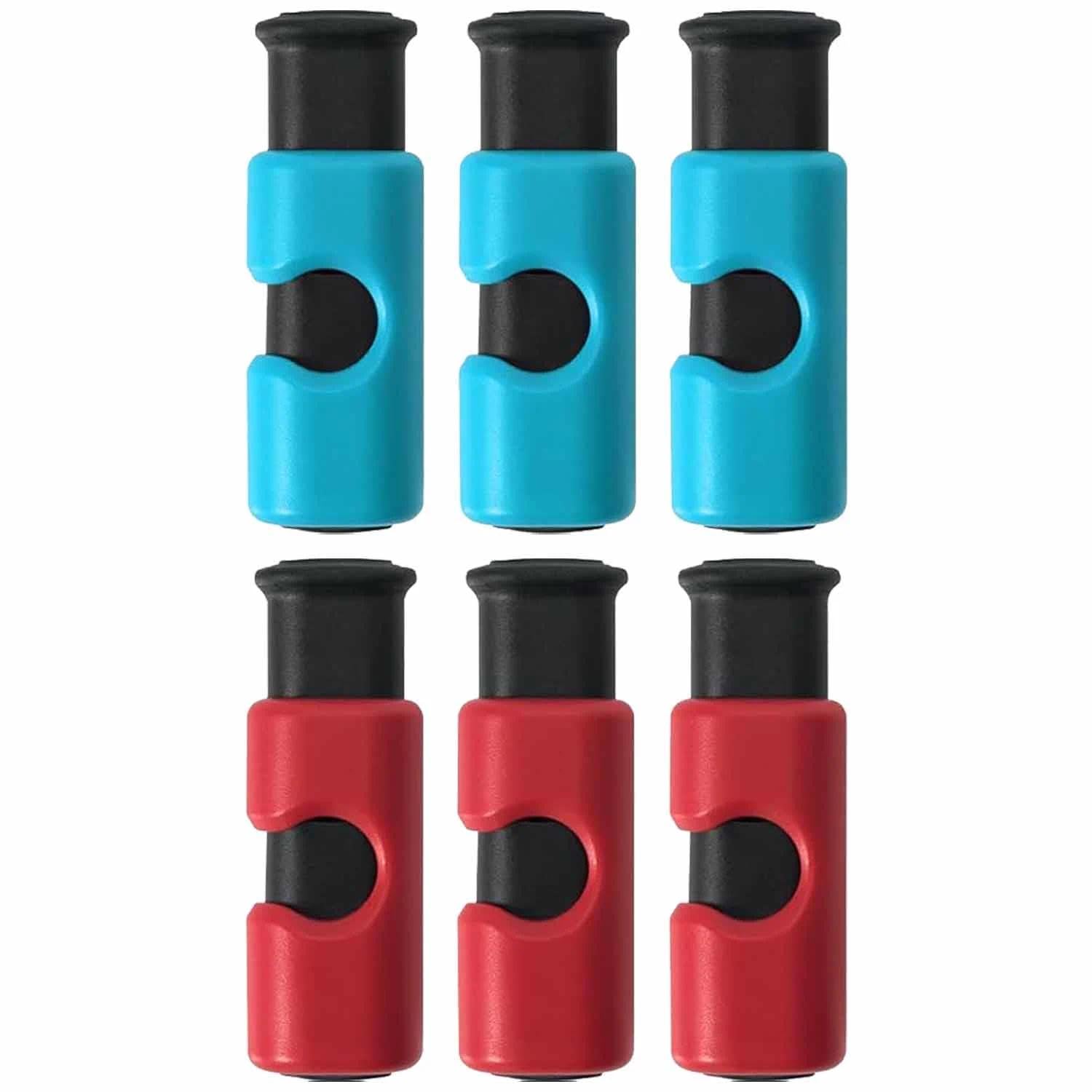 Fibound Red + Blue 6 Pcs Premium Reusable Food Bag Clips - Heavy Duty Bread Bag Sealer Clips With Non-Slip Rubber Grip - Airtight Lock For Snacks, Cereal & Freezer Storage - Kitchen Essentials