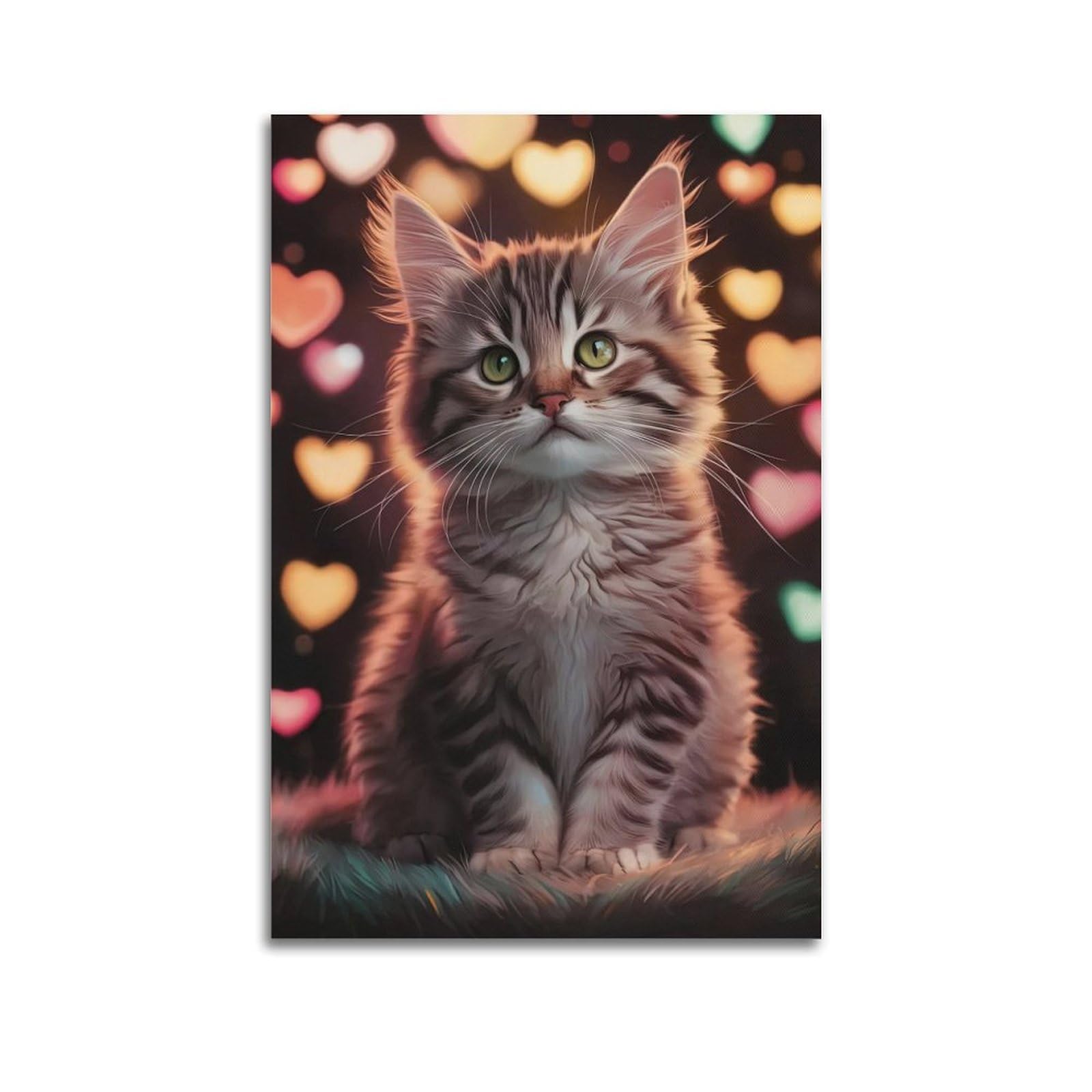 CPGLJD Animal Poster Cute Kitten Artwork Poster Decorative Painting Canvas Wall Posters And Art Picture Print Modern Family Bedroom Decor Posters 20x30inch(50x75cm)