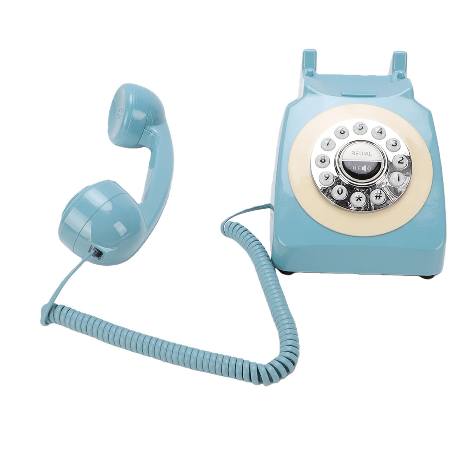 Garsent Teléfono Bluetooth Retro, Teléfono Fijo Bluetooth, Inalámbrico Antiguo de Estilo Vintage con Batería Recargable USB, Llamadas Manos Libres y Reproducción de música. (Blue)