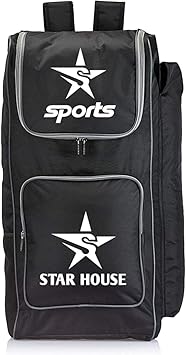 SALE ALEXTOUCH Full Padded Cricket Kit Bag Heavy Nylon Fabric (Black & Grey)
