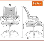 Ergonomic Office Chair Home Desk Chair Task Mesh Computer Chair Gaming with Back Lumbar Support Armrest Modern Swivel Modern Adjustable Rolling Executive Mesh Chair for Women Men (Black)