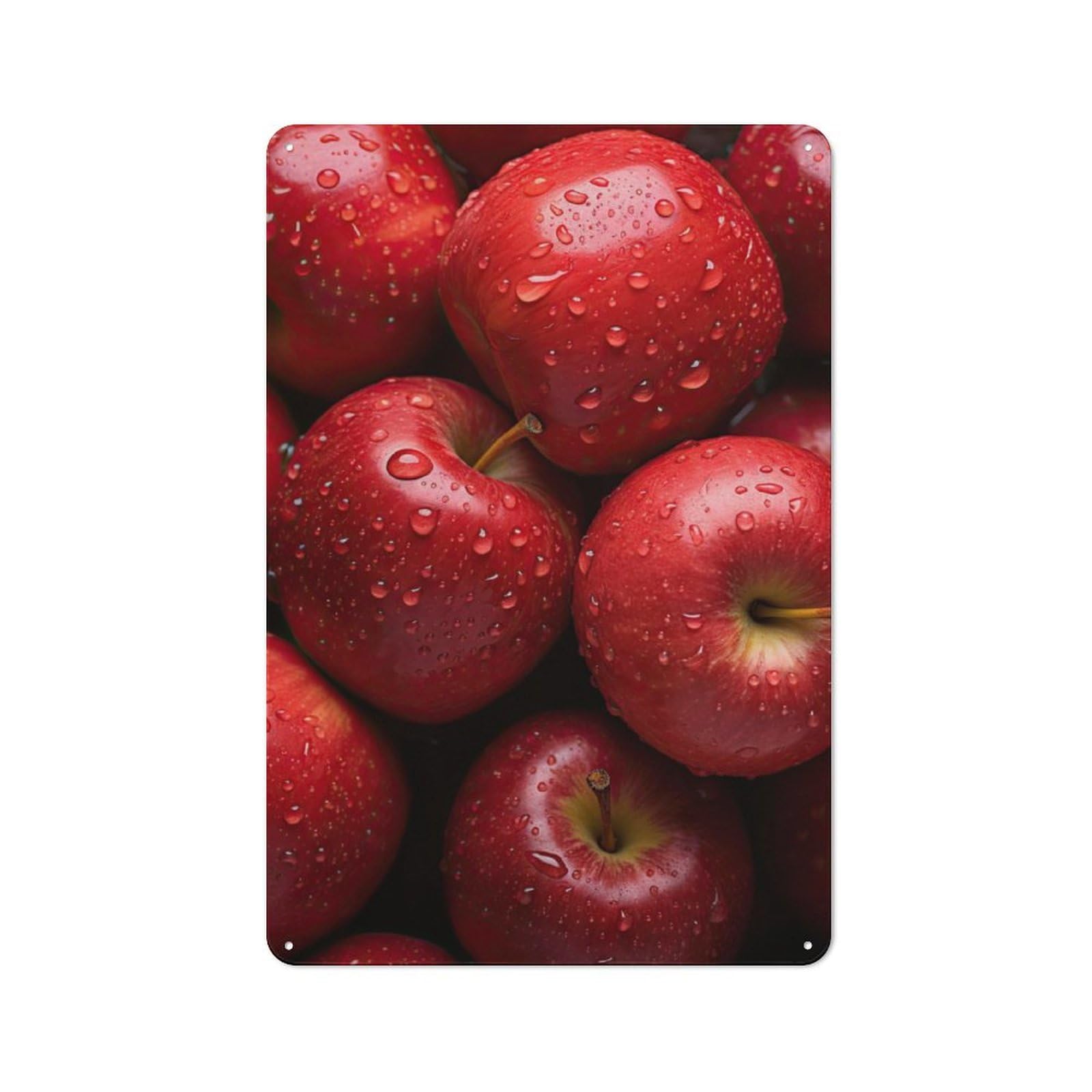 Junmoney Red Apple Vintage Tin Sign 30X20cm With For Garage Wall, Suited To People Furnishing A Garage