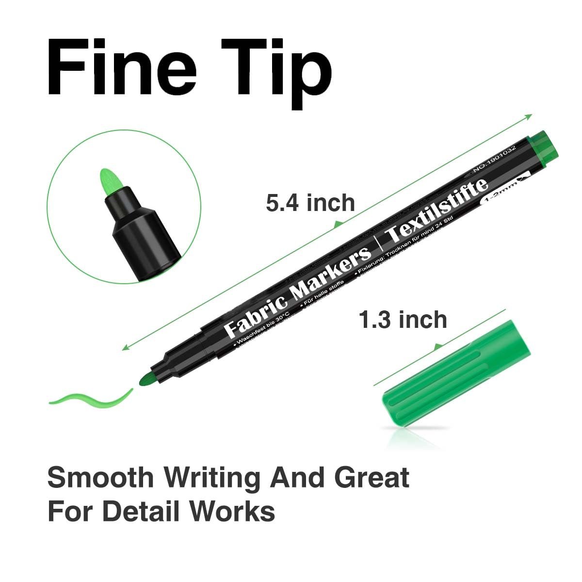 Nurila Textilstifte 12 Farben - Waschmaschinenfest Für Stoffe