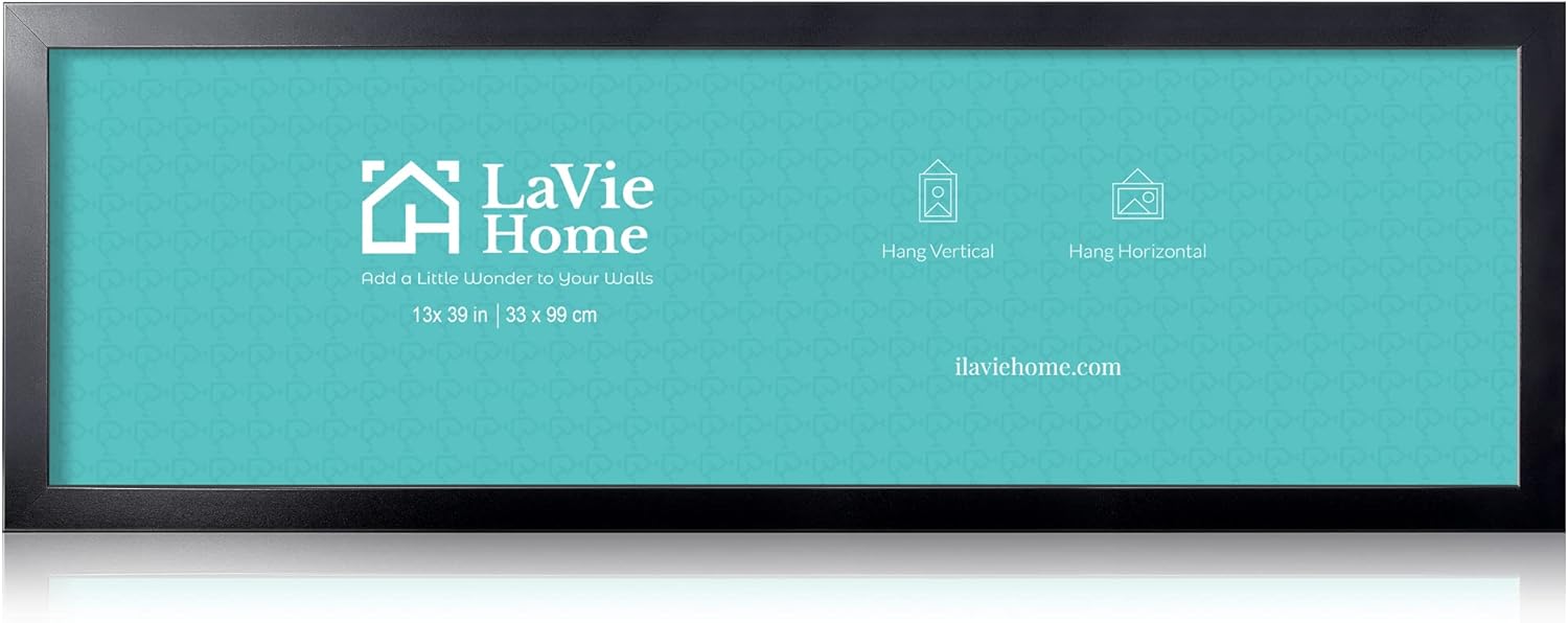 LaVie Home 13x39 Picture Frame Black, Panoramic Picture Frame for Wall Decoration, Classic Black Minimalist Style Suitable for Decorating Houses, Offices, Hotels?1 Pack? 13x39 Black