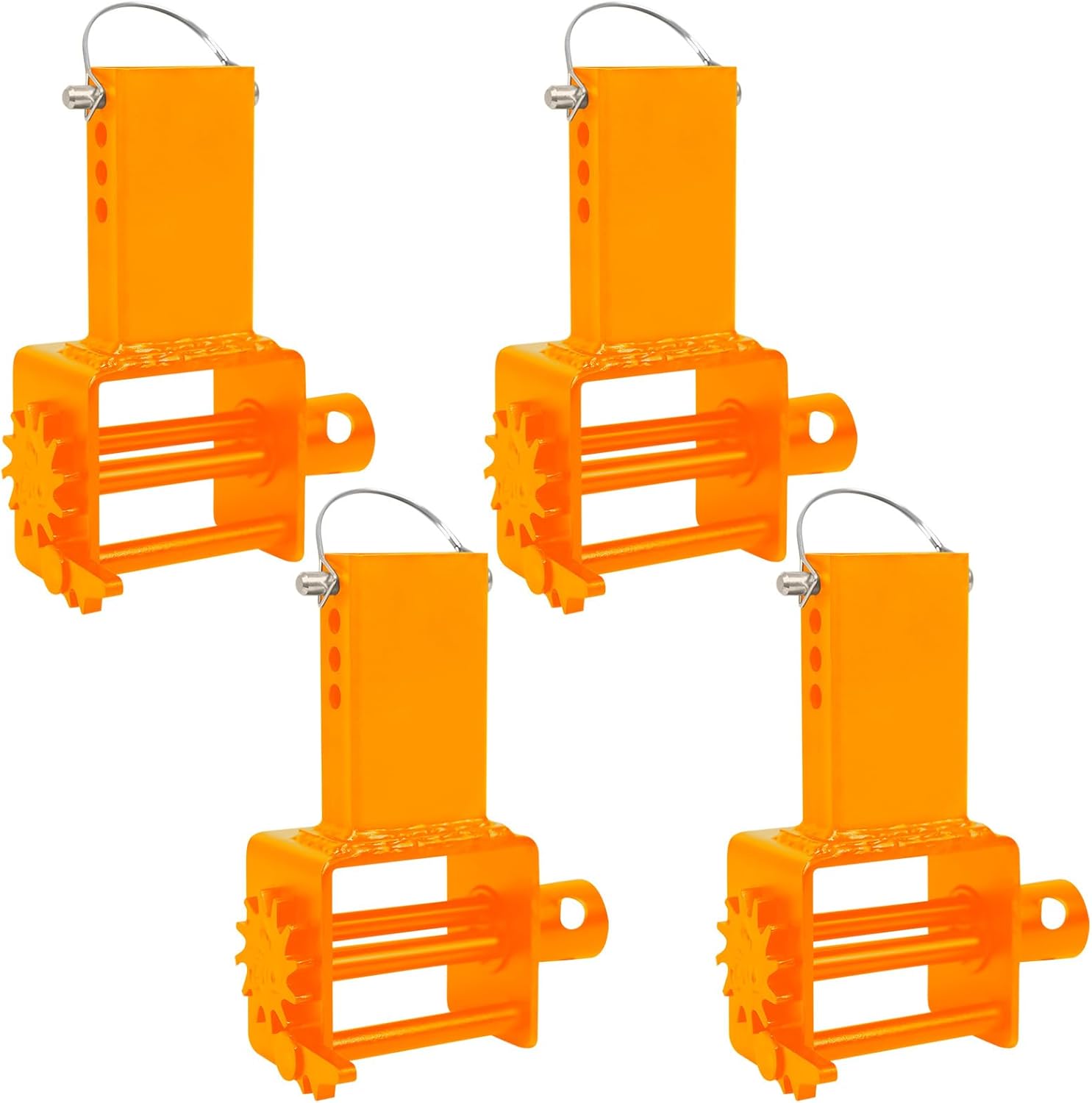 Trailer Stake Pocket Winch, Pack of 4 Heavy Duty Stake Pocket Winch 16200 Lbs Capacity and 5400 Lbs Load Limit for Flatbed Trailer Trucks Winches, Orange
