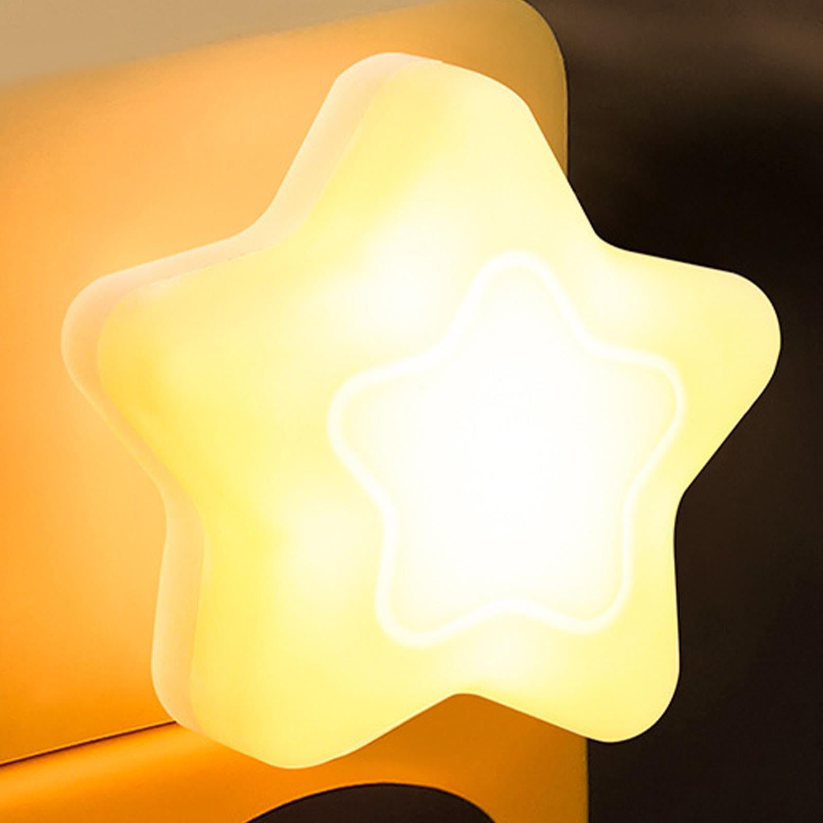 Cordless Night Light,Star Shaped LED Bedside Night Light | LED Light Up Cute Star Decor, USB Charging Lamp for Indoor Home Kitchen Holiday Supply