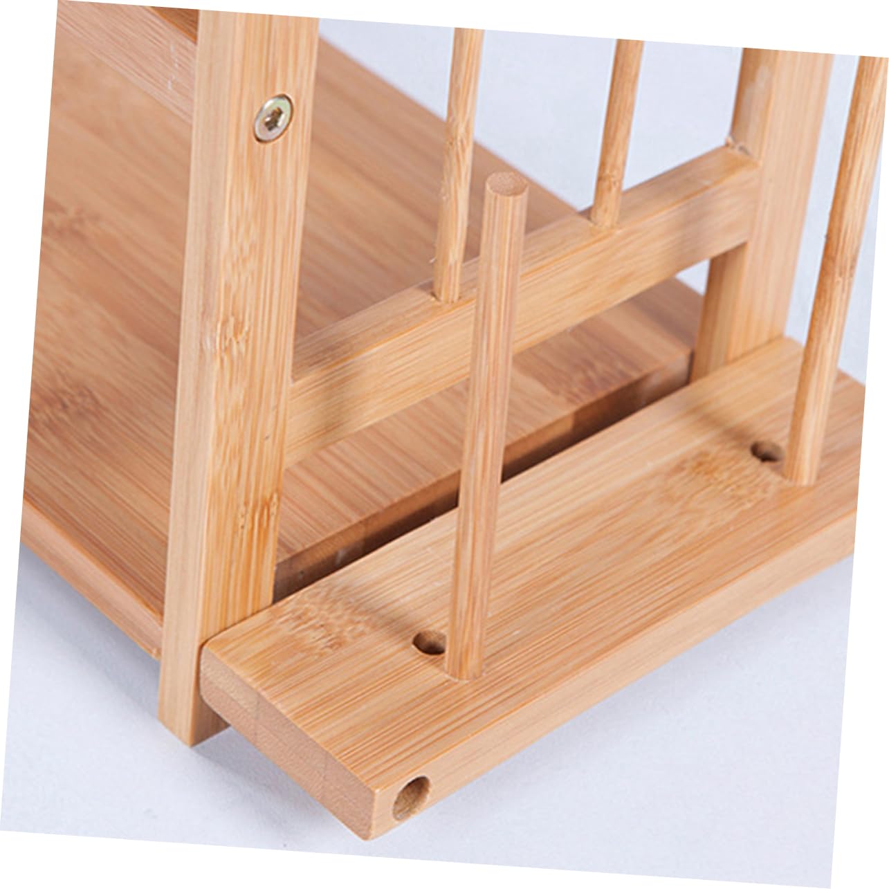 Veemoon Organisateur D'épices Cuisine 2 Niveaux en Bambou Beige | Étagère de Table, Support à Épices pour Rangement la Cuisine, Usage Partout