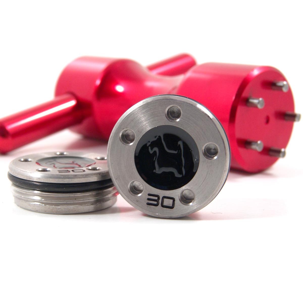 19th Hole Custom Shop 2 of 30g Black Scottie Dog Weight for Scotty Cameron Putters with Wrench Tool (Red)