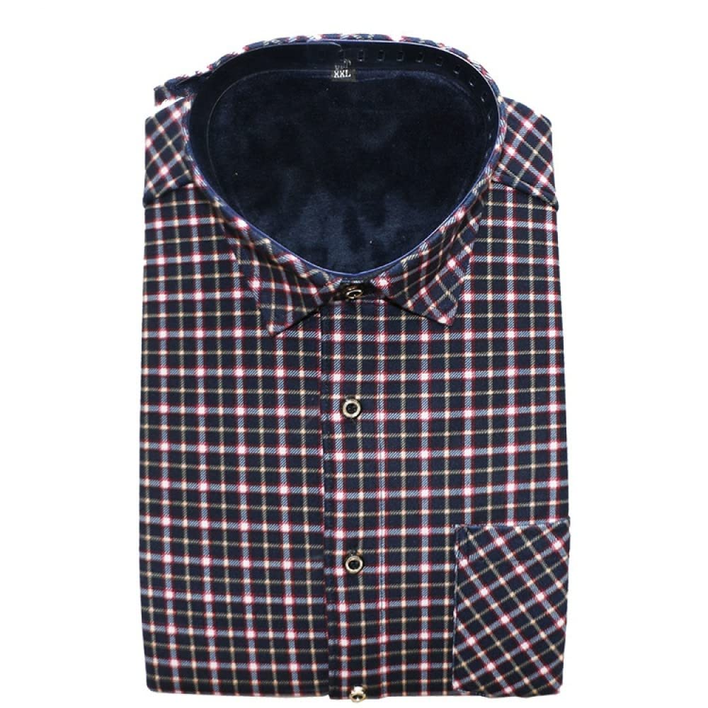 IIK Camicia in Cotone A Maniche Lunghe da Uomo,Camicia Casual da Uomo A Manica Lunga, Camicia Casual da Uomo in Flanella Scozzese Casual A Scacchi Button Down in Cotone A Scacchi con Tasche sul Pet