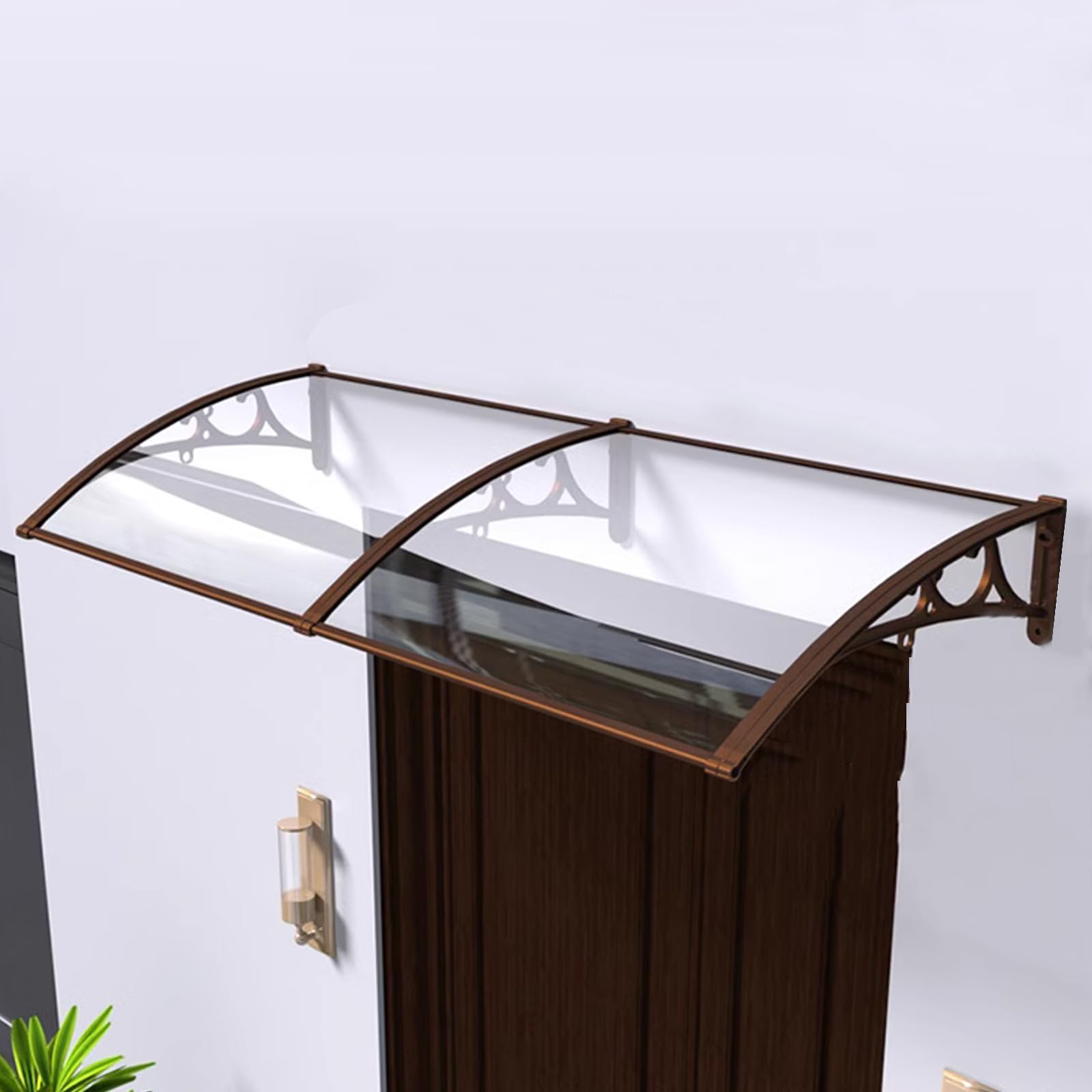 Moderne Exterieur Support En Aluminium Auvent De Terrasse Avec Rainure De Drainage, Polycarbonate Marquise De Porte, Muet Toiture Auvent De Porte D'entrée, Coupe-vent, Pluie, Neige, Rayons UV. ( Color