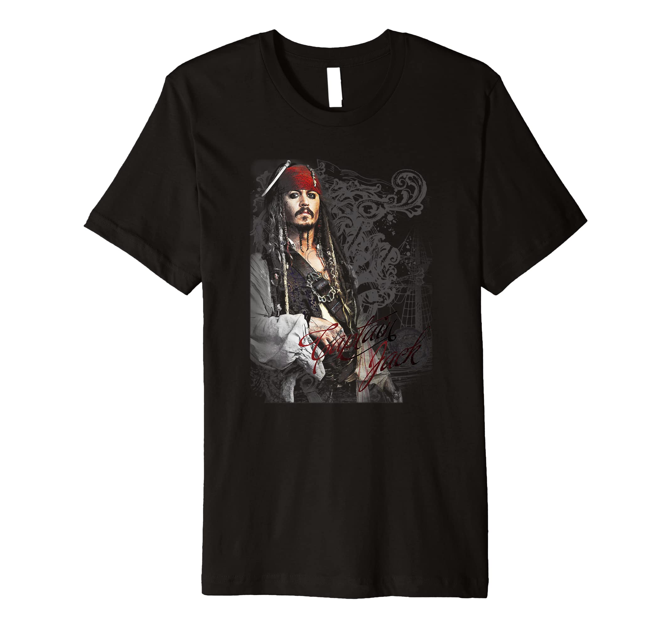 DisneyPirates of the Caribbean Captain Jack Ornate Poster Premium T-Shirt
