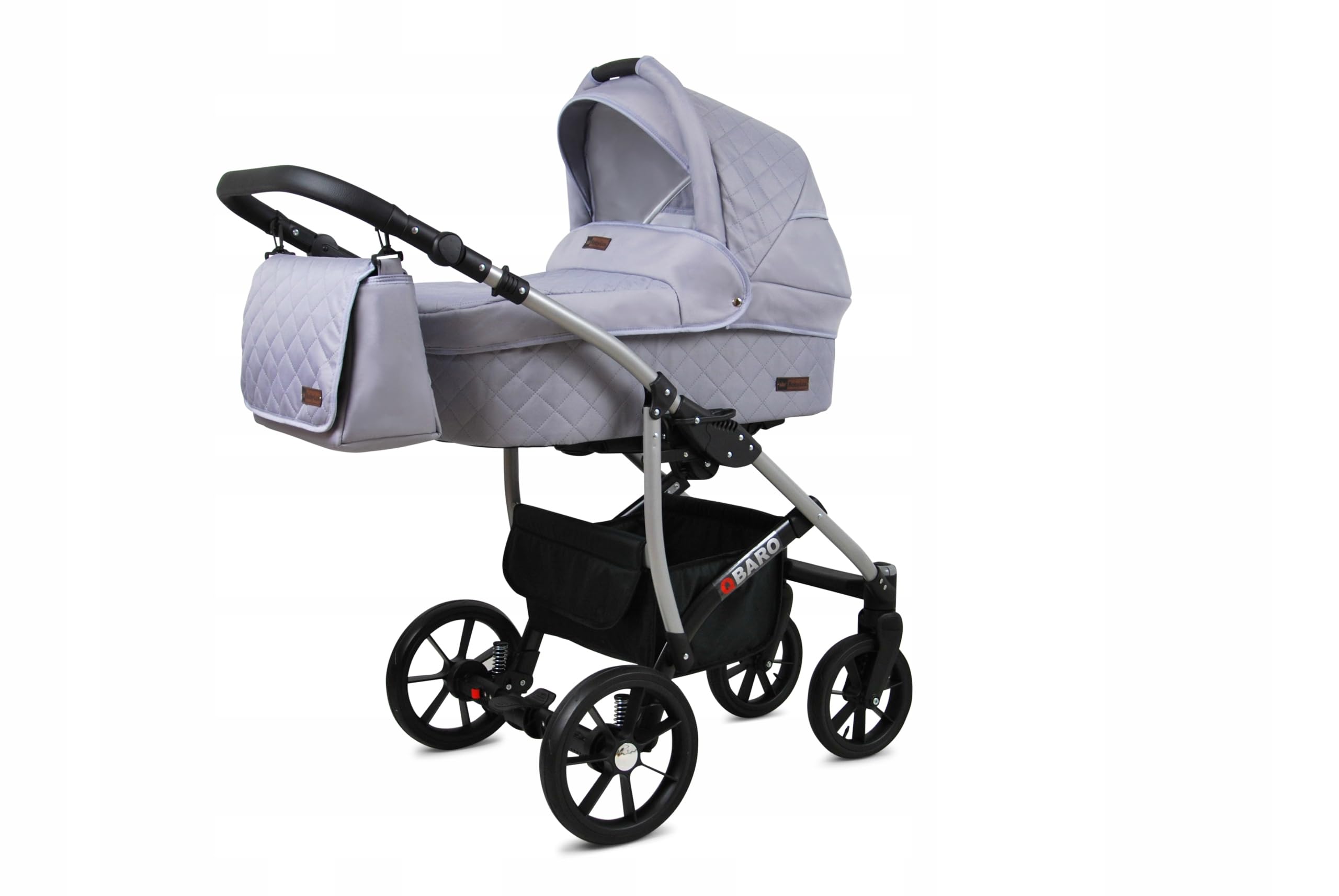 BabyLux Zestaw wózków dziecięcych 4 w 1 – Qbaro – w zestawie wanienka dla niemowląt, fotelik sportowy, fotelik samochodowy, stacja bazowa ISOFIX – fotelik samochodowy – zestaw wózków dziecięcych