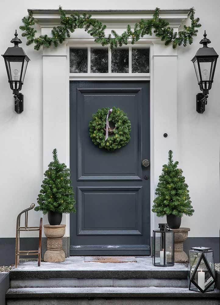 zeitzone Tannengirlande Naturgetreu LED Beleuchtet Weihnachtsgirlande Außenbereich Timer 180cm